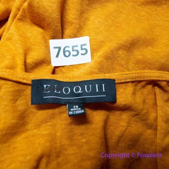 New! Eloquii orange‎ true wrap midi dress, plus size 28 - Picture 13 of 15